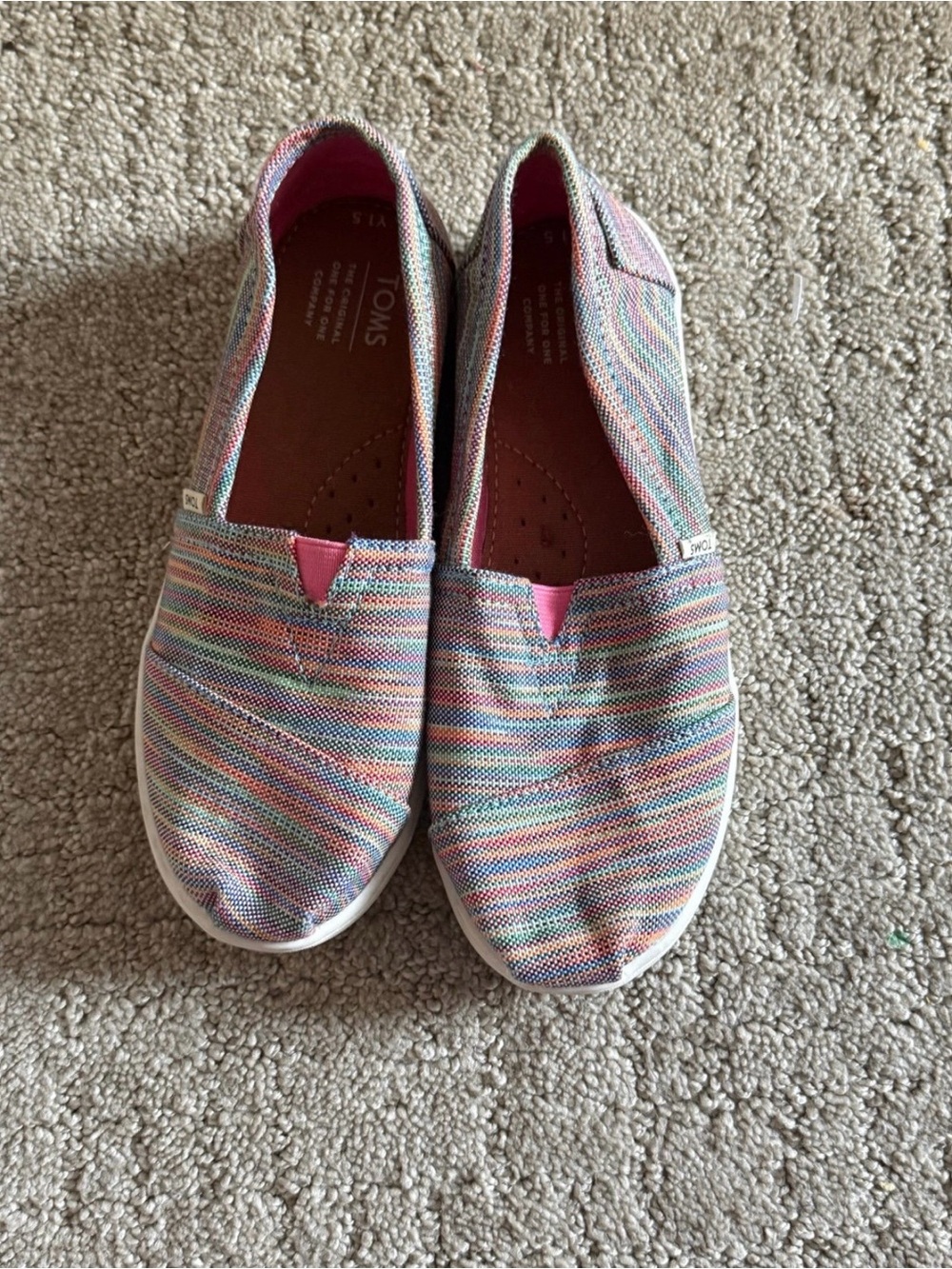 Toms Kids Slip-On Sneakers in Pink Multi Stripe